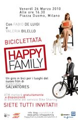 Biciclettata a Milano per il lancio del nuovo film di Gabriele Salvatores 
