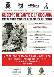 Il 22 e 24 maggio due nuovi appuntamenti per il Centenario della nascita di Giuseppe De Santis