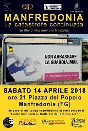 MANFREDONIA. LA CATASTOFRE CONTINUATA - In anteprima il 14 aprile a Manfredonia