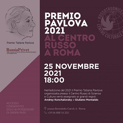 PREMIO PAVLOVA 2021 - Assegnato ad Andrey Konchalovsky e Giuliano Montaldo