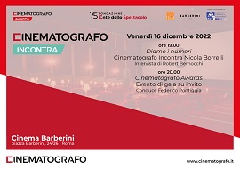 CINEMATOGRAFO AWARDS - Il 16 dicembre a Roma