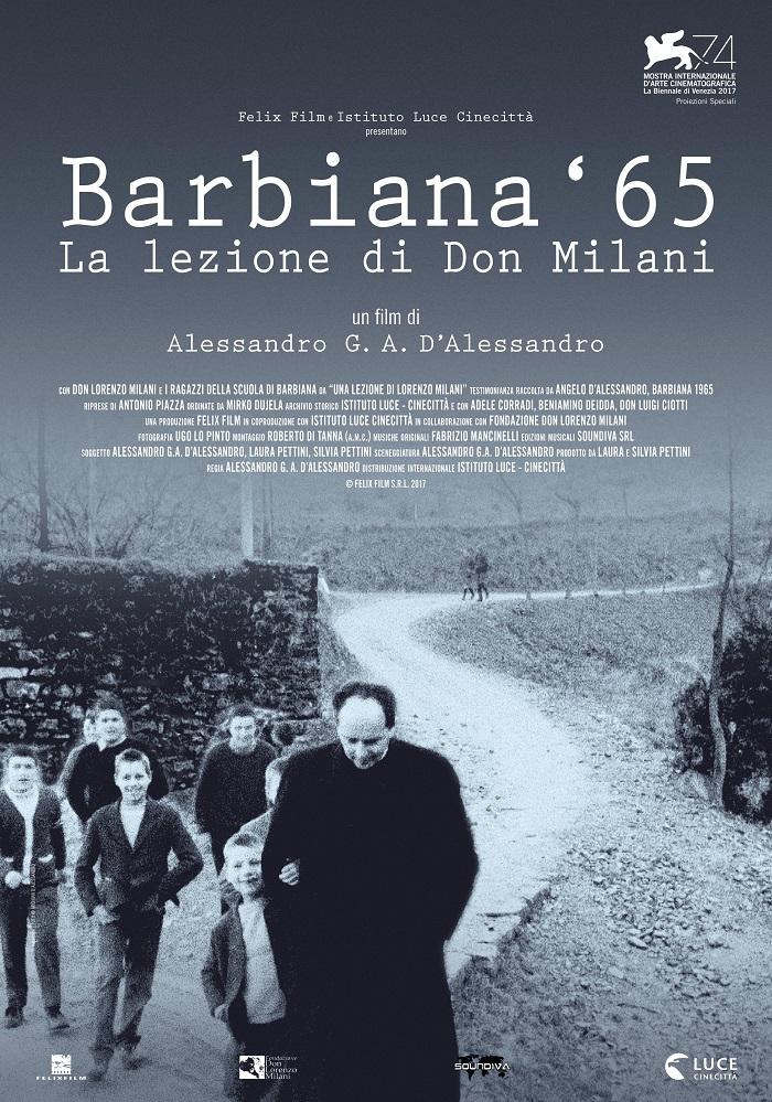 locandina di "Barbiana 65. La Lezione di  Don Lorenzo Milani"