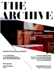 locandina di "Il Potere dell’Archivio. Renzo Piano Building Workshop"
